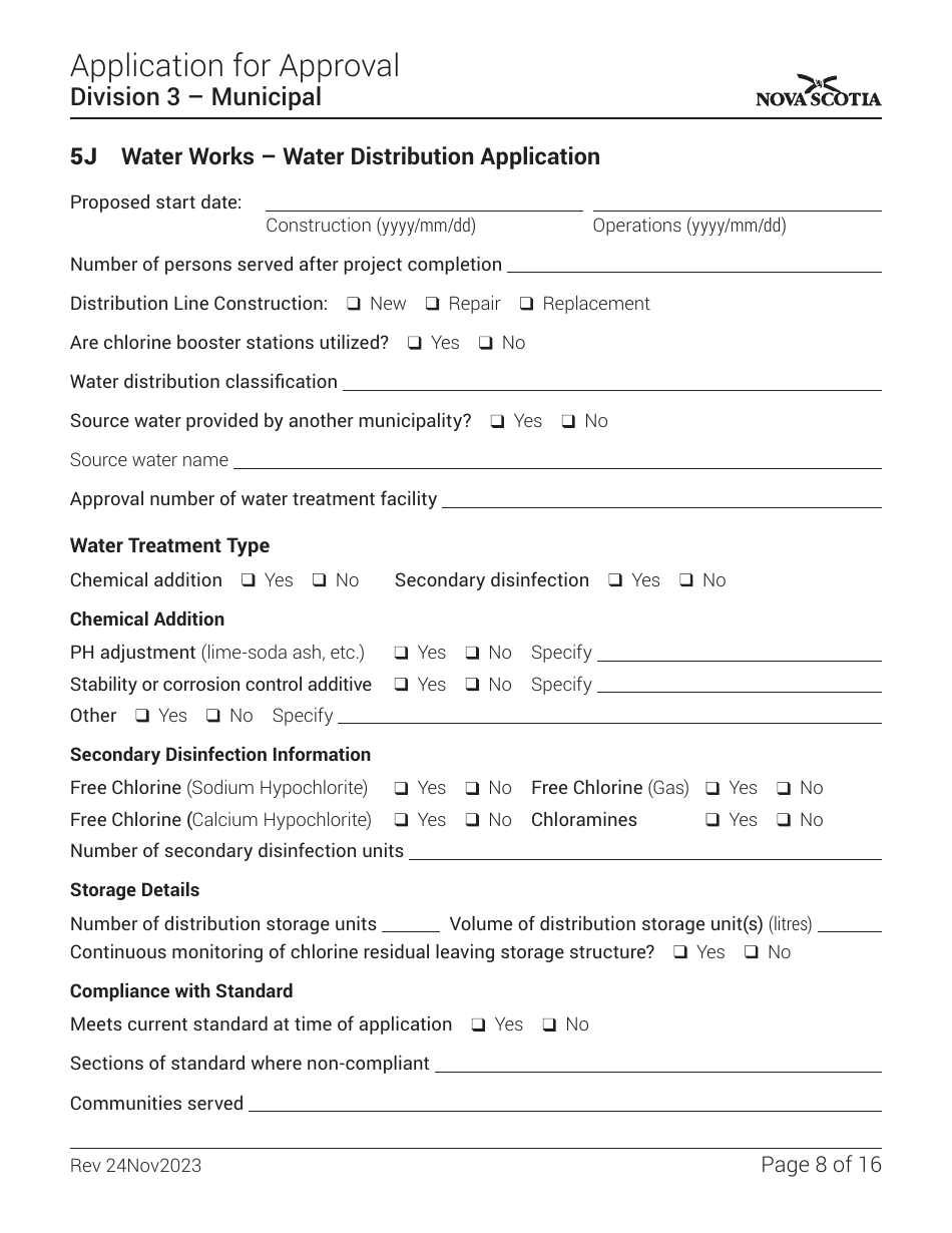 Application for Approval - Division 3 - Municipal - Nova Scotia, Canada, Page 8