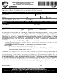 Document preview: Form 6280 Application for Dollar Contribution Reimbursement for Medical Insurance - Kentucky