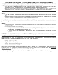 Form 6280 Application for Dollar Contribution Reimbursement for Medical Insurance - Kentucky, Page 2
