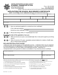 Document preview: Form DPS802-03208 Application for School Bus Driver's Certificate - Arizona