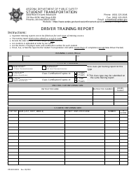 Document preview: Form DPS802-03204 Driver Training Report - Arizona