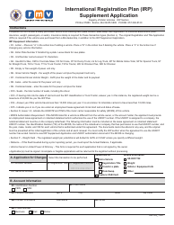 Form IRP103 International Registration Plan (Irp) Supplement Application - Massachusetts