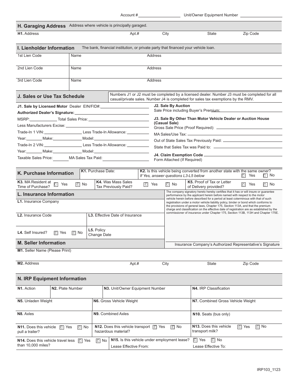 Form IRP103 Download Fillable PDF or Fill Online International