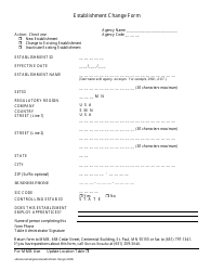 Establishment Change Form - Minnesota