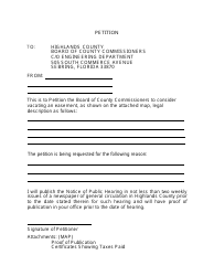 Procedures and Policy for Vacating Easements - Highlands County, Florida, Page 5