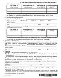 Form IA2848 (14-101) Iowa Department of Revenue Power of Attorney - Iowa, Page 4