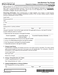 Document preview: Form 92-033 Iowa Business Tax Change - Iowa
