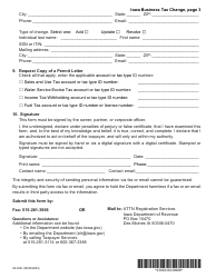 Form 92-033 Iowa Business Tax Change - Iowa, Page 3