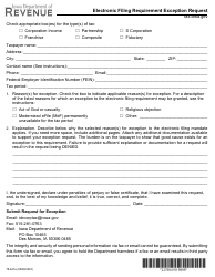 Document preview: Form 78-641 Electronic Filing Requirement Exception Request - Iowa