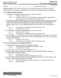 Form IA125 (41-187) Farm Tenancy Income Exclusion - Iowa