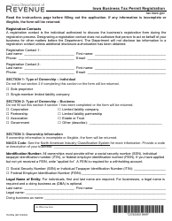 Document preview: Form 78-005 Iowa Business Tax Permit Registration - Iowa