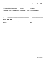 Form 54-146 Military Service Property Tax Exemption - Iowa, Page 2
