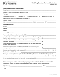 Document preview: Form 32-041 Third Party Developer Tax Credit Application - Iowa