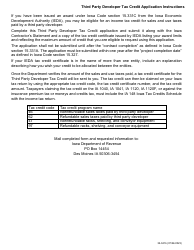 Form 32-041 Third Party Developer Tax Credit Application - Iowa, Page 2