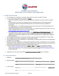 Volunteer Fire Assistance Phase 3 (Fire Shelter) Grant Application - Washington