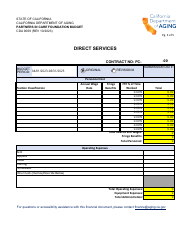 Form CDA9069 Partners in Care Foundation Budget - California, Page 3
