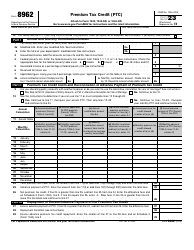 IRS Form 8962 Premium Tax Credit (Ptc)