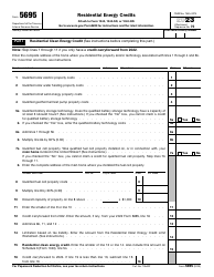 Document preview: IRS Form 5695 Residential Energy Credits