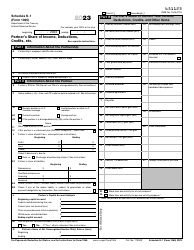 Document preview: IRS Form 1065 Schedule K-1 Partner's Share of Income, Deductions, Credits, Etc., 2023
