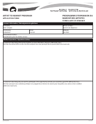 Form NWT9423 Application Form - Artist to Market Program - Northwest Territories, Canada (English/French)