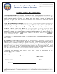 Document preview: Authorization for Text-Messaging - Cuyahoga County, Ohio