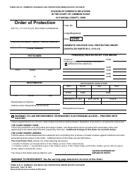 Form 10.01-H Domestic Violence Civil Protection Order Phone Number (Dvcpo) Ex Parte - Cuyahoga County, Ohio