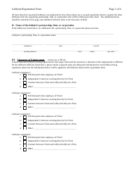 Lobbyist Registration Form - Multi-Lobbyists - New Hampshire, Page 2