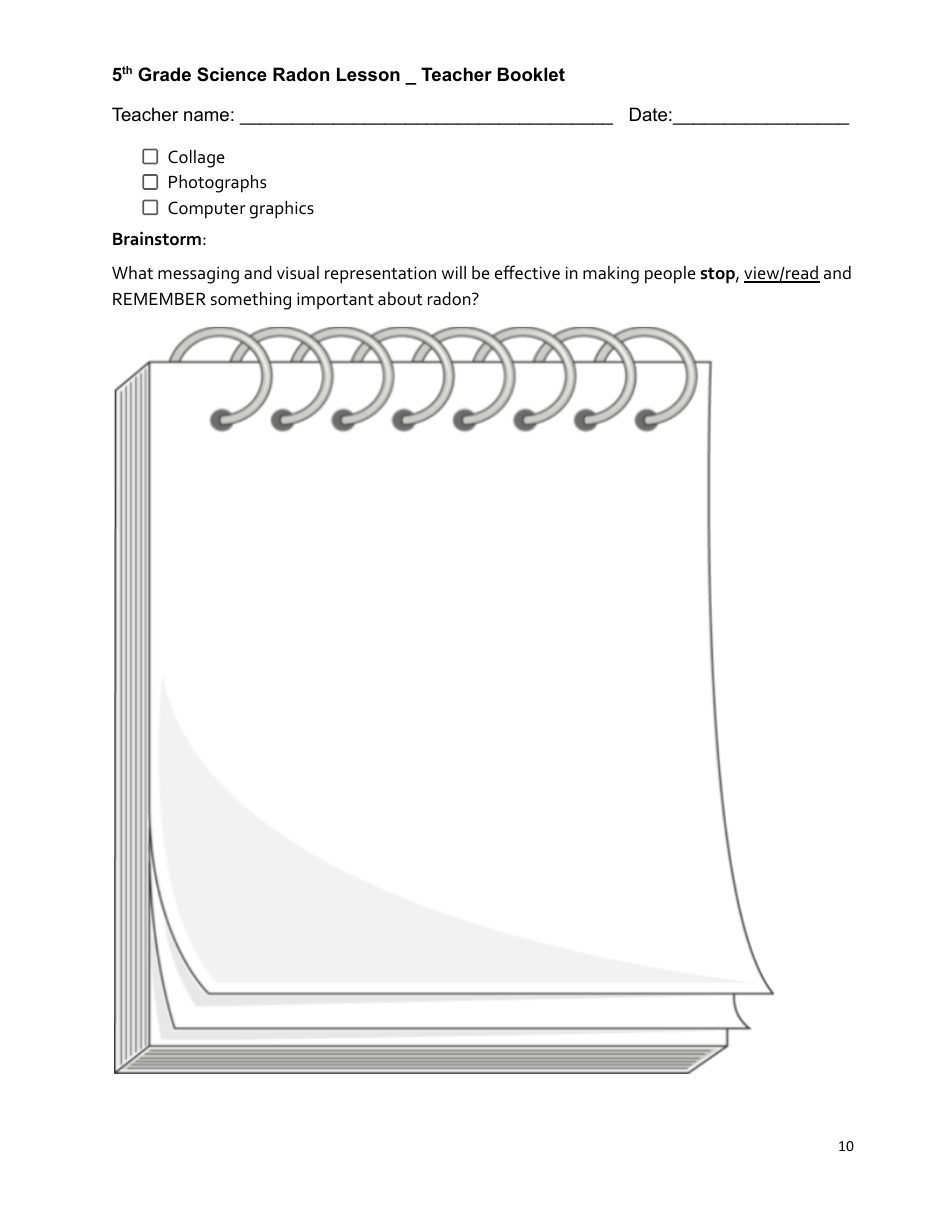 5th Grade Science Radon Teacher Booklet - New Hampshire, Page 10