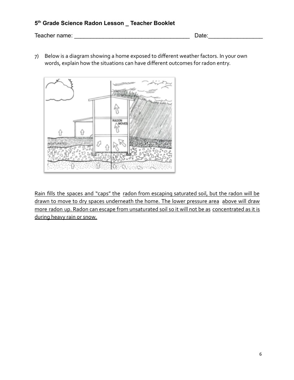 5th Grade Science Radon Teacher Booklet - New Hampshire, Page 6