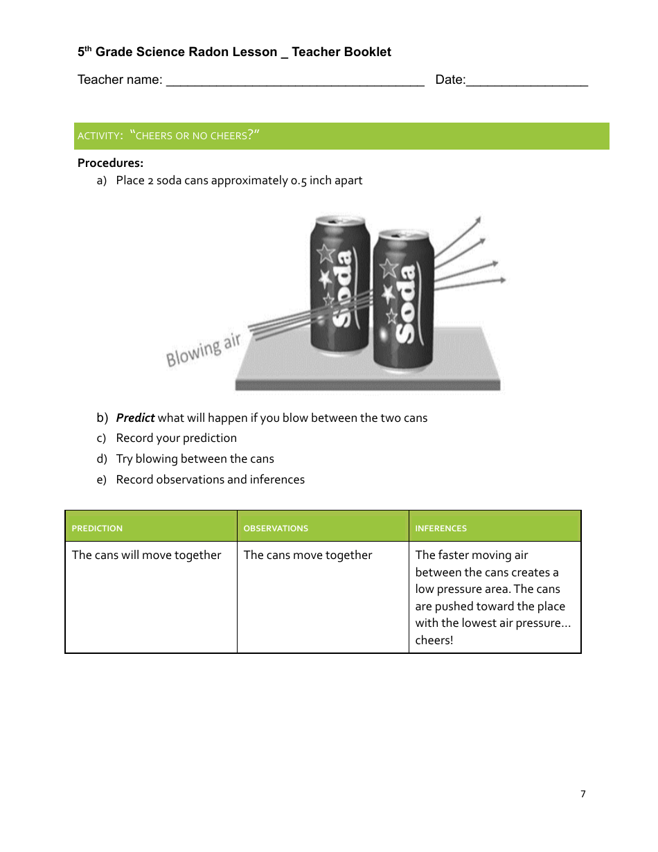 5th Grade Science Radon Teacher Booklet - New Hampshire, Page 7