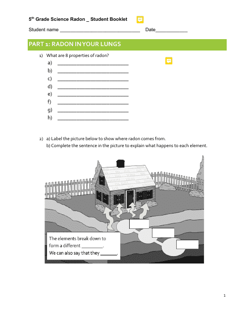 5th Grade Science Radon Student Booklet - New Hampshire Download Pdf