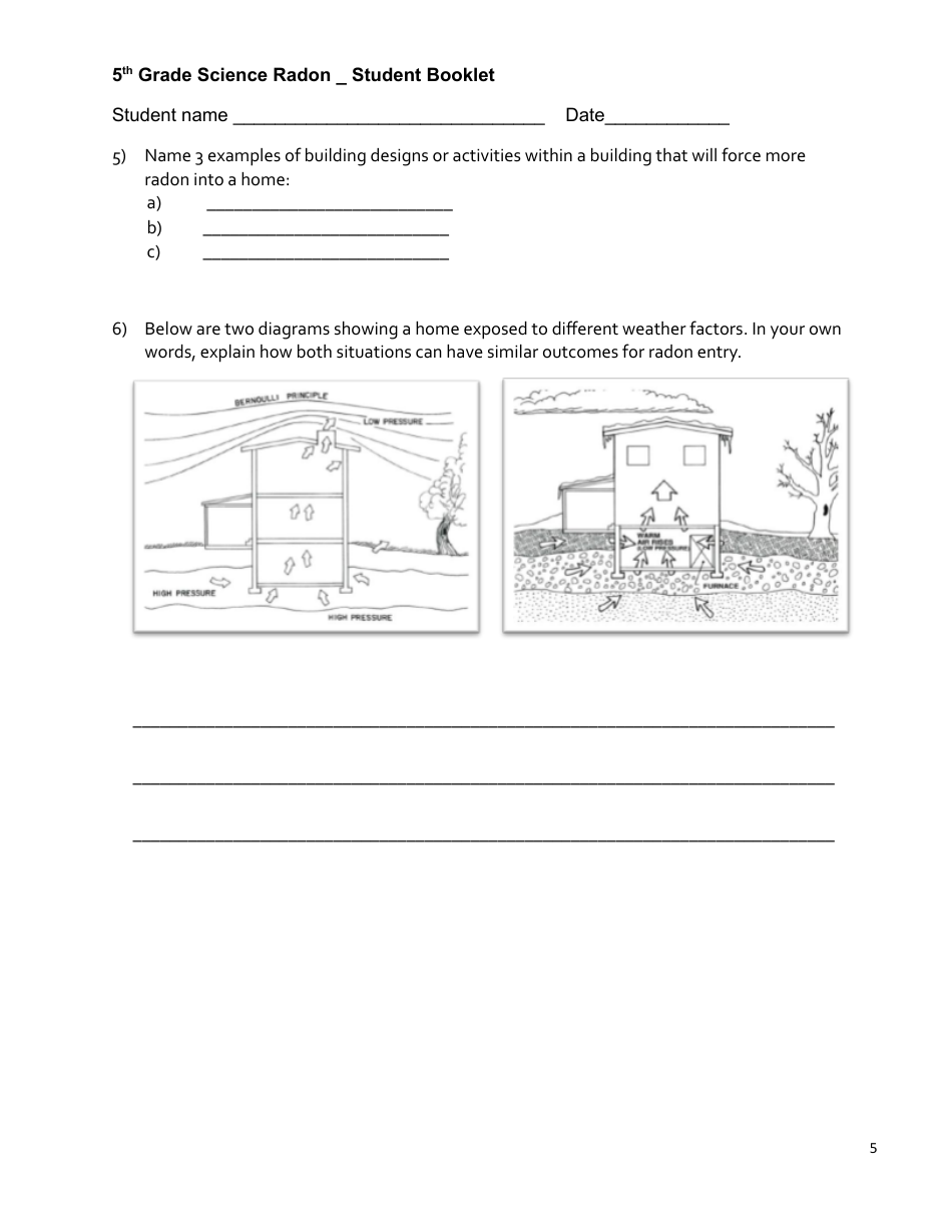 5th Grade Science Radon Student Booklet - New Hampshire, Page 5