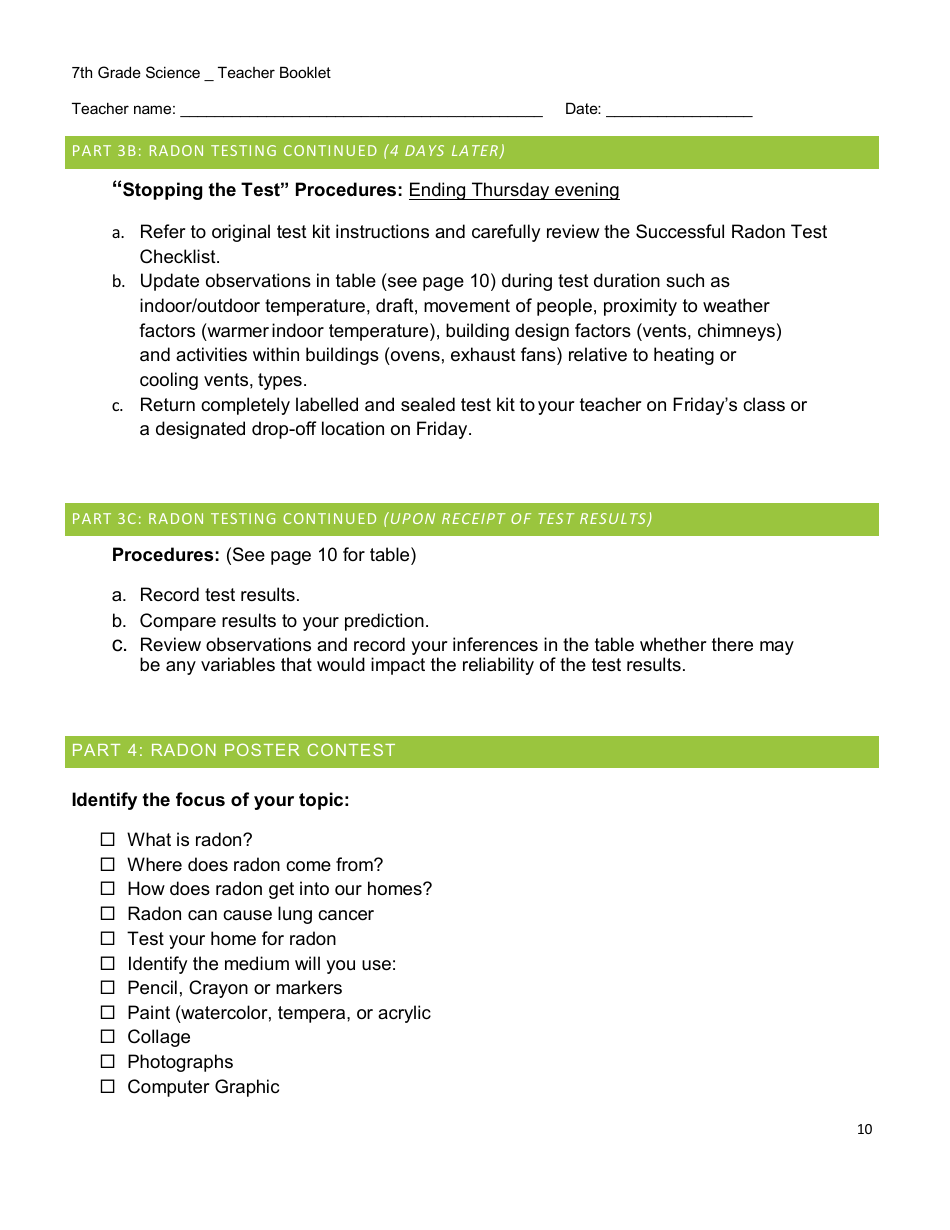 7th Grade Science Teacher Booklet - New Hampshire, Page 10