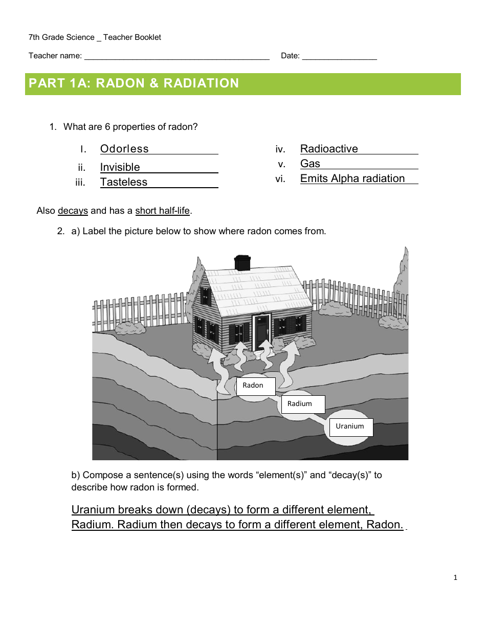 7th Grade Science Teacher Booklet - New Hampshire, Page 1