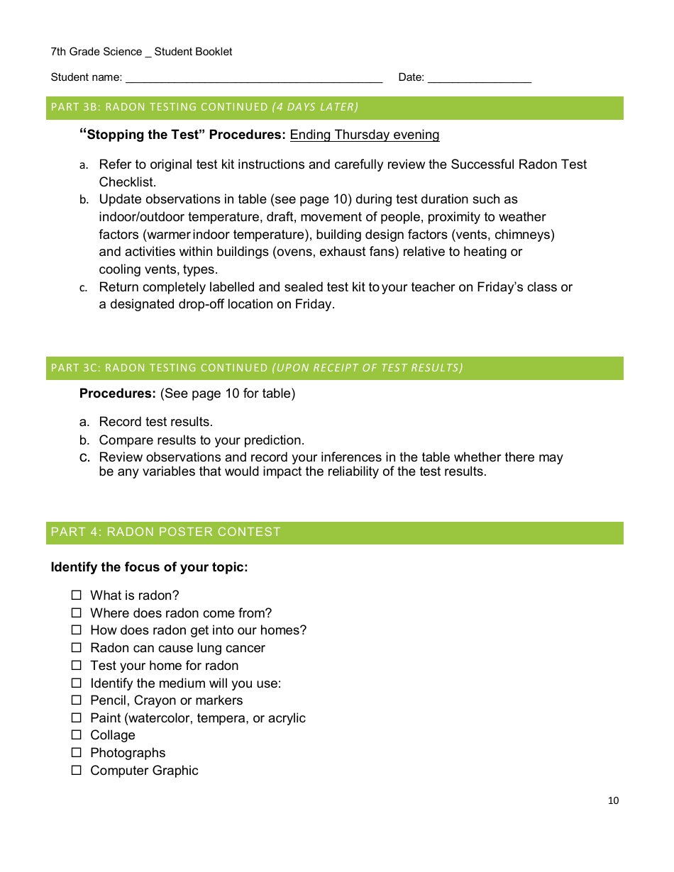 7th Grade Science Student Booklet - New Hampshire, Page 10