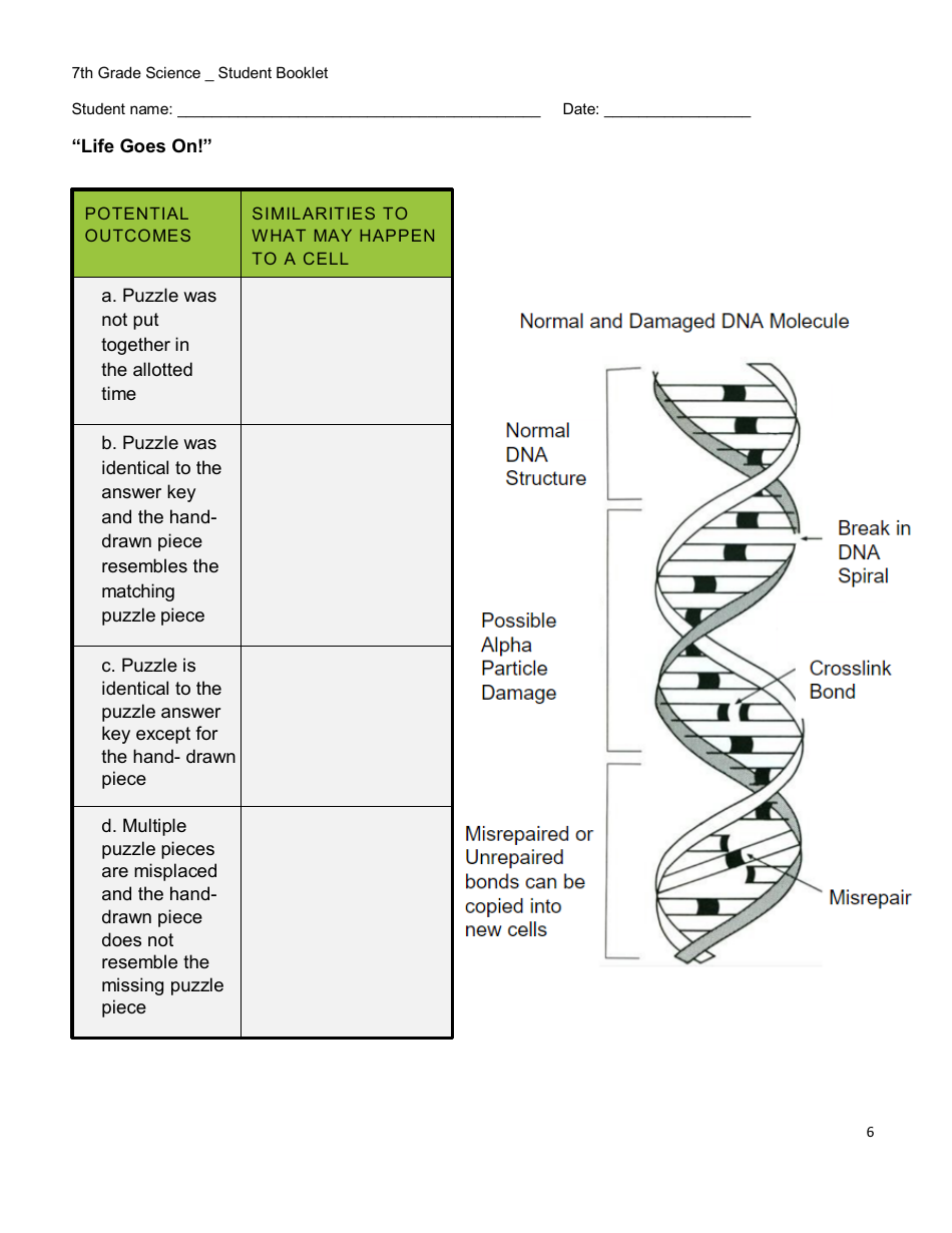 7th Grade Science Student Booklet - New Hampshire, Page 6