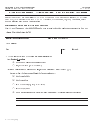 Form CMS-10106 Authorization to Disclose Personal Health Information Release Form, Page 2