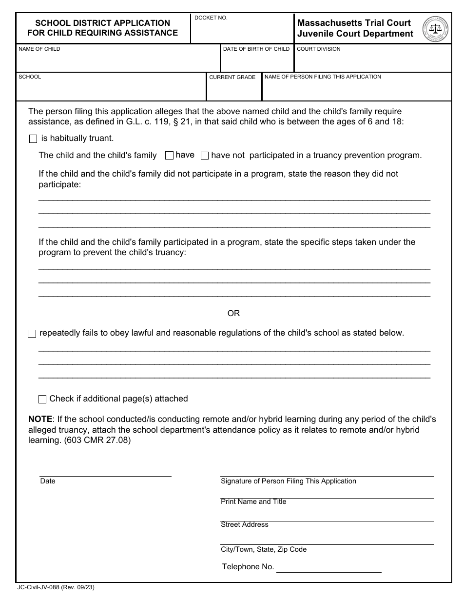 Form JC-Civil-JV-088 - Fill Out, Sign Online and Download Fillable PDF ...