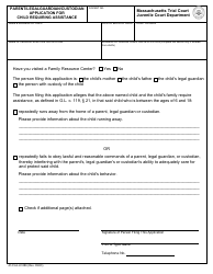 Document preview: Form JC-Civil-JV-086 Parent/Legal Guardian/Custodian Application for Child Requiring Assistance - Massachusetts