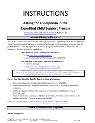 Form CSX1601 Instructions - Asking for a Subpoena in the Expedited Child Support Process - Minnesota