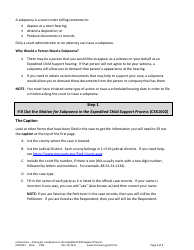 Form CSX1601 Instructions - Asking for a Subpoena in the Expedited Child Support Process - Minnesota, Page 2