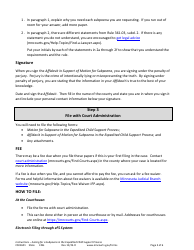 Form CSX1601 Instructions - Asking for a Subpoena in the Expedited Child Support Process - Minnesota, Page 5