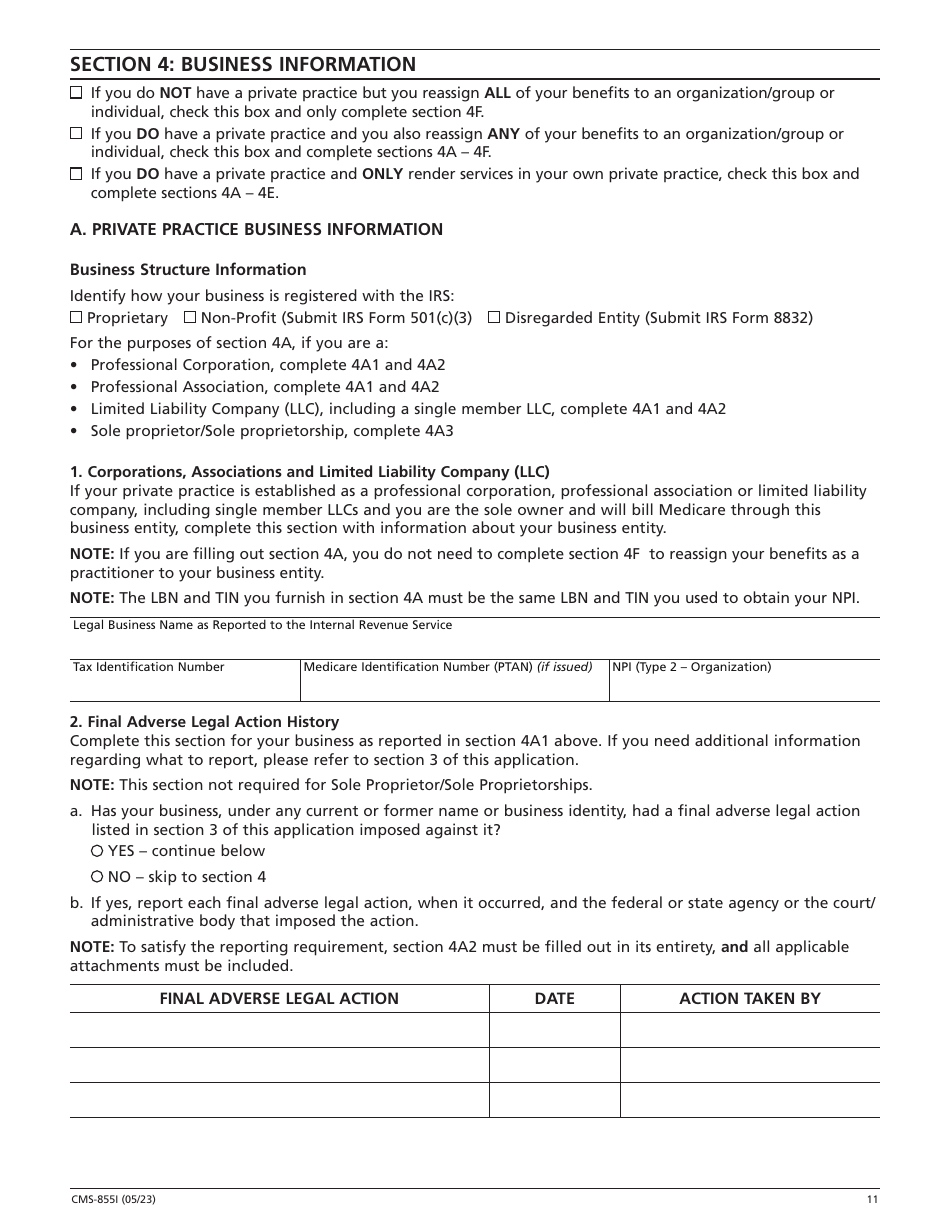 Form CMS-855I Medicare Enrollment Application - Physicians and Non-physician Practitioners, Page 12