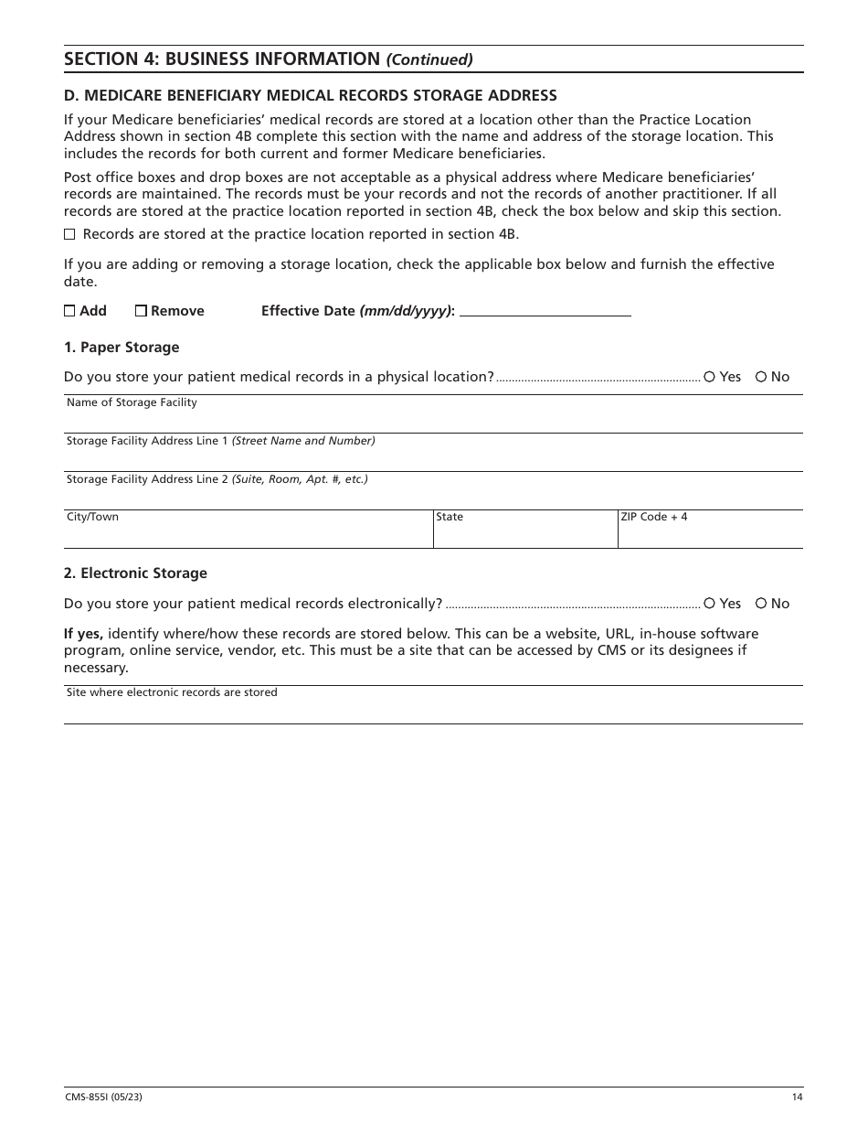 Form CMS-855I Download Fillable PDF Or Fill Online Medicare Enrollment ...