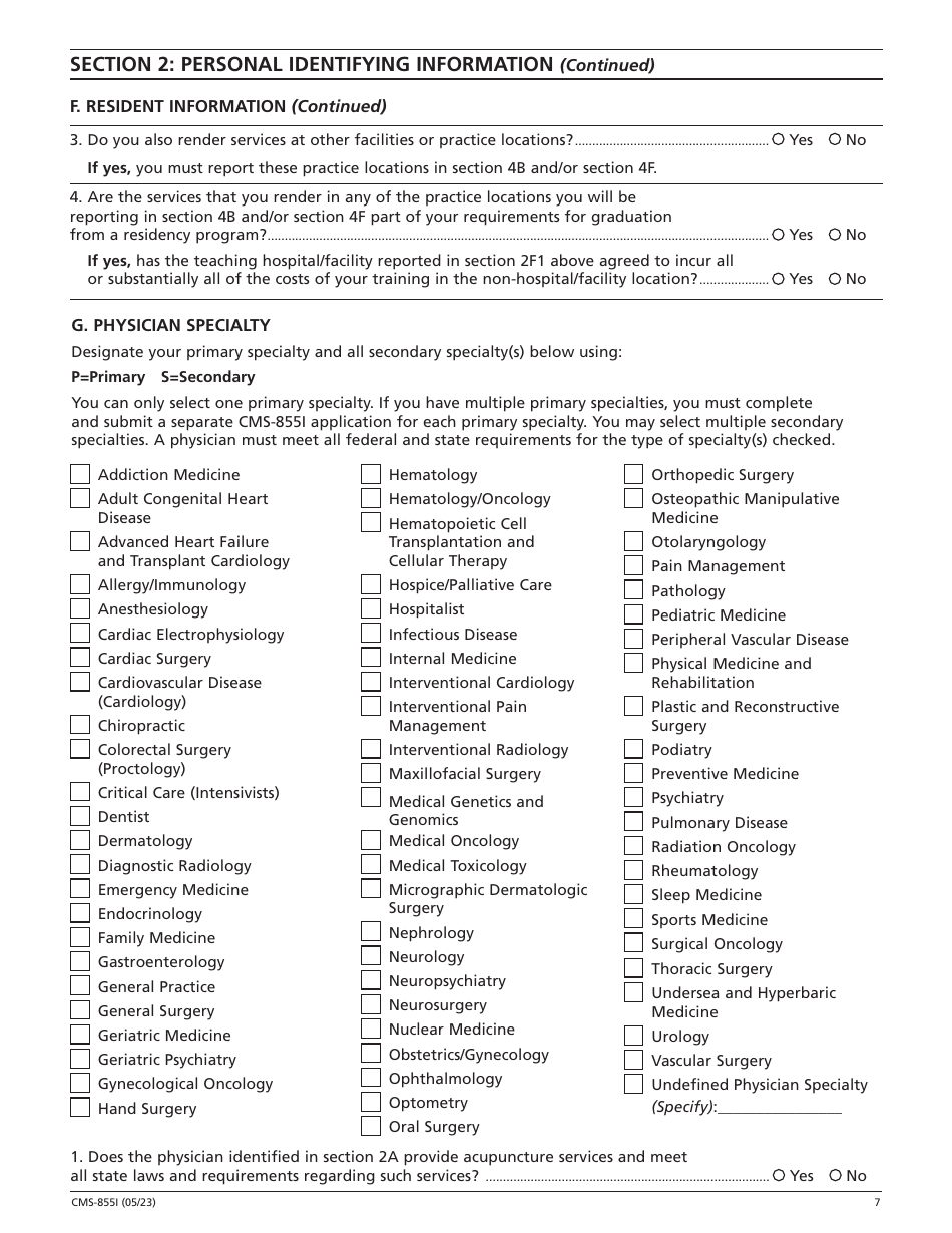 Form CMS-855I Medicare Enrollment Application - Physicians and Non-physician Practitioners, Page 8