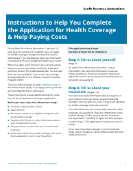 Instructions for Application for Health Coverage &amp; Help Paying Costs - Family