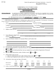 Document preview: Form PGC-L-613 Application for Hunting License Agency - Pennsylvania
