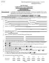 Form PGC-L-613B Application for Hunting License Agency - out-Of-State - Pennsylvania