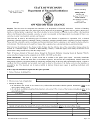 Form LFS1000 Owner/Officer Change - Wisconsin