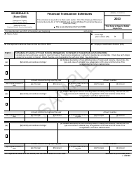 Document preview: Form 5500 Schedule G Financial Transaction Schedules - Sample, 2023